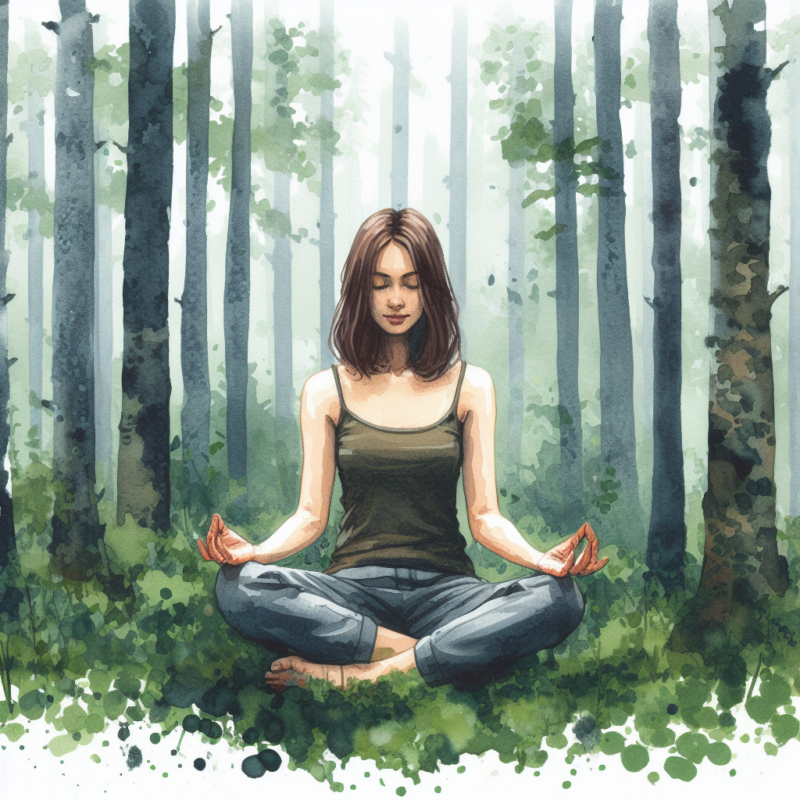 瞑想する女性(スピリチュアル)フリー素材イラスト